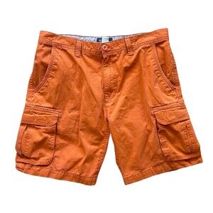 St. John’s Bay Cargo Shorts Men's Size 36 Orange Button Fly Casual